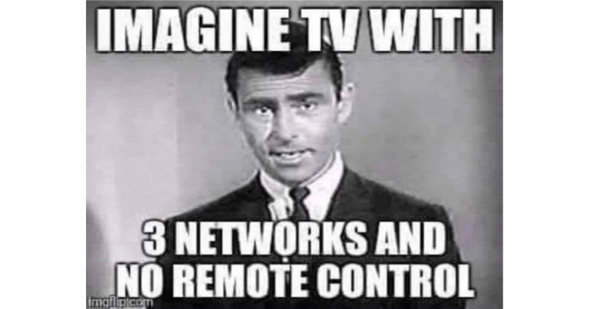 Imagine TV with only 3 channels and no remote image with rod serling