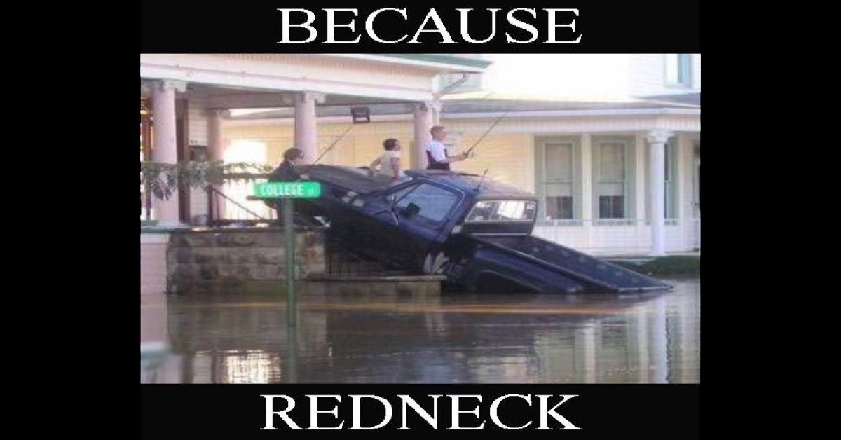 because redneck street fishing image