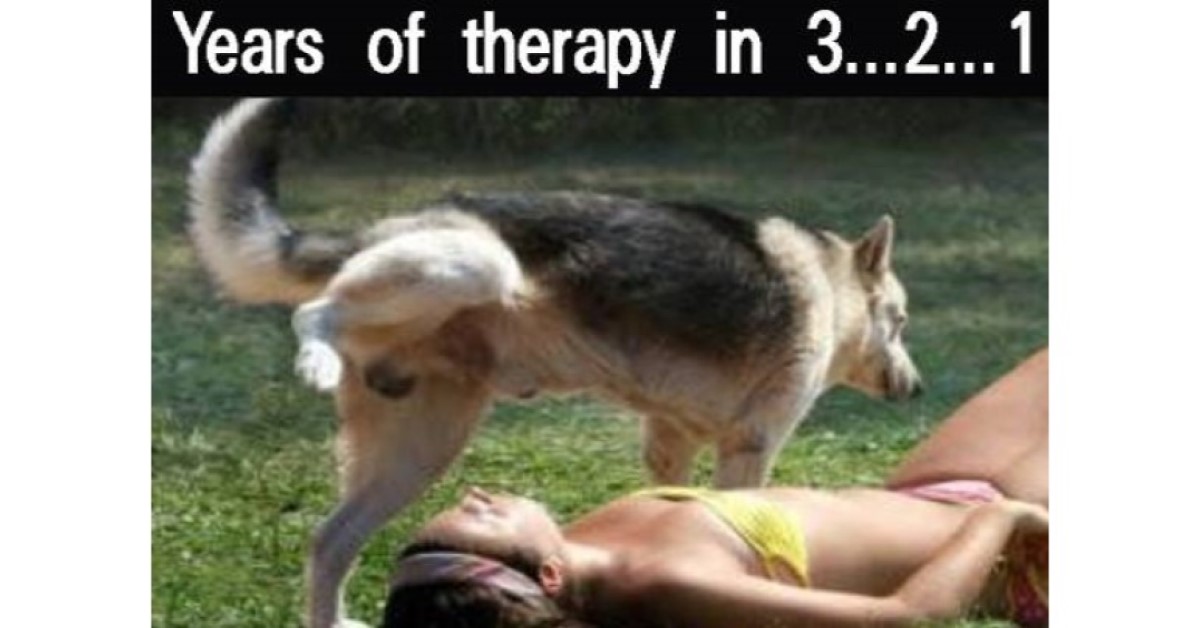 funny dog picture about to urinate on sunbather