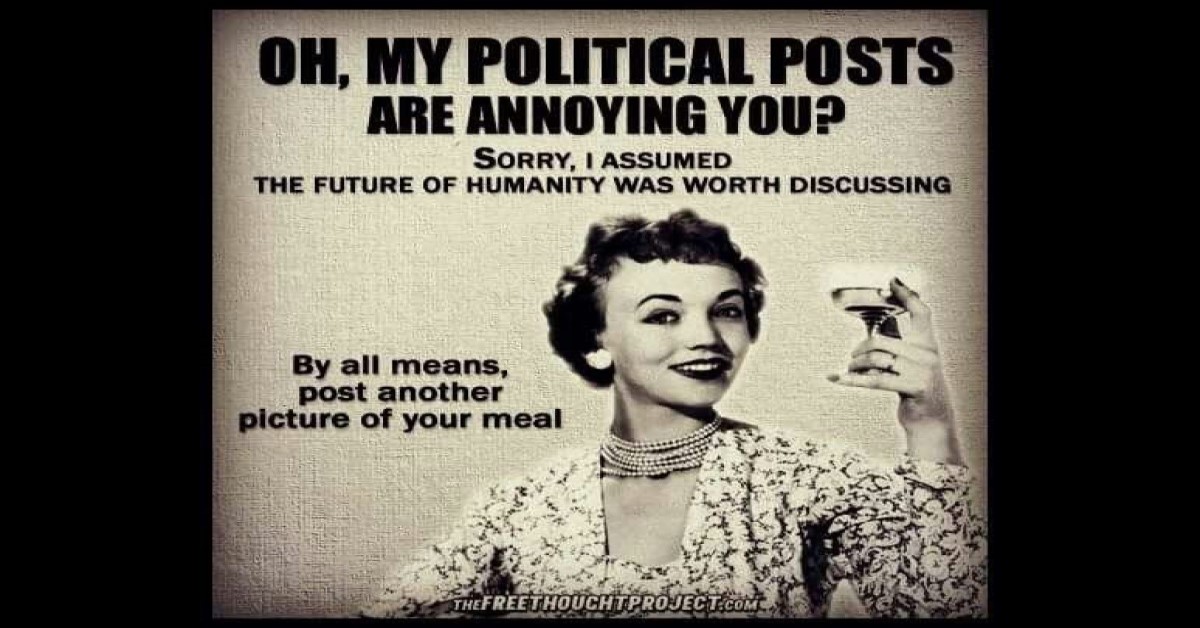 Annoying Political Posts funny image