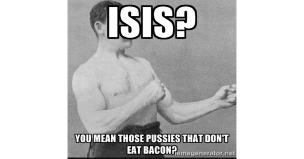 Isis vs Bacon eaters funny image