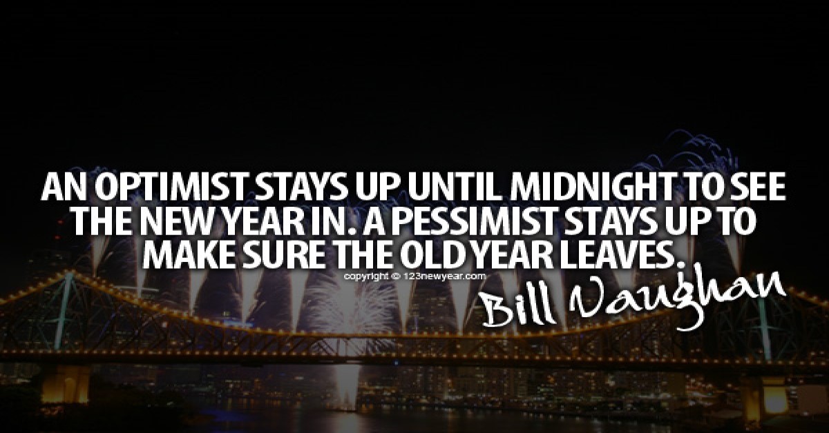 Optimist vs Pessimist new year funny image