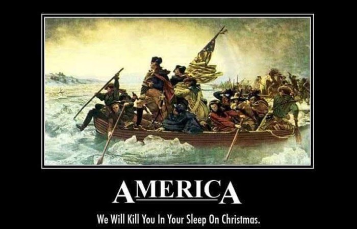 Funny America image crossing the delaware