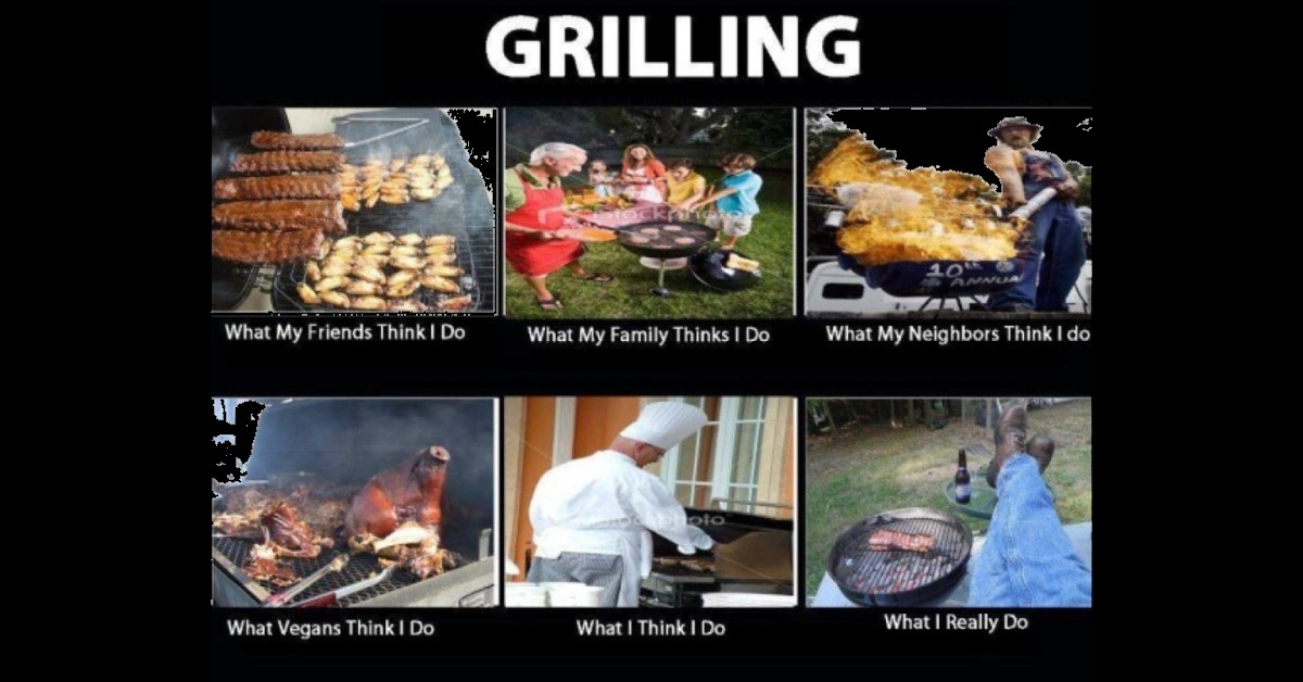 funny when he thinks about grilling image