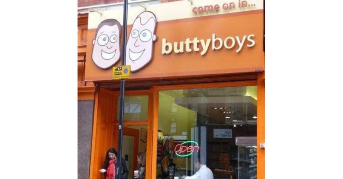 funny restaurant sign butty boys