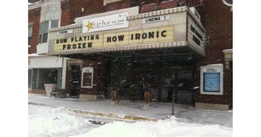 Marquee Irony funny sign